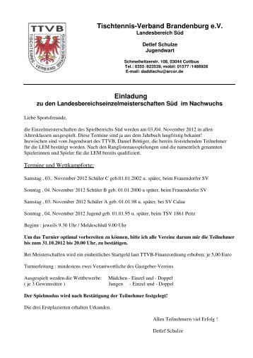 LBEM S - Tischtennisverband Brandenburg TTVB
