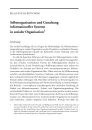 Selbstorganisation und Gestaltung informationeller Systeme in ...