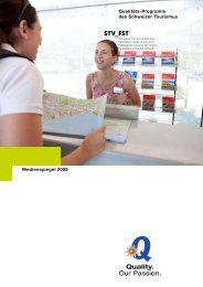 Qualitäts-Programm des Schweizer Tourismus Medienspiegel 2009