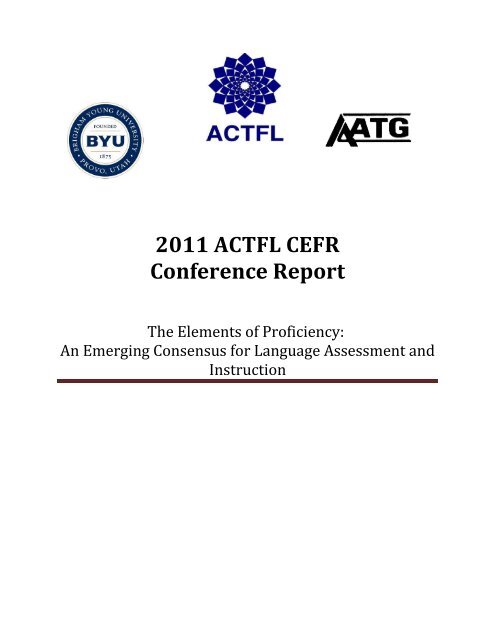 2011 ACTFL CEFR Conference Report