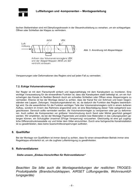 Luftleitungen und Komponenten Montageanleitung - Troges