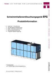 Schwimmhallenentfeuchtungsgerät EFG Produktinformation - Troges