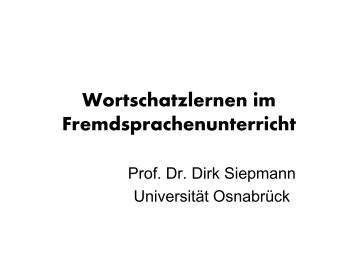 W4 Wortschatzlernen im Fremdsprachenunterricht-PPT - VISEUS