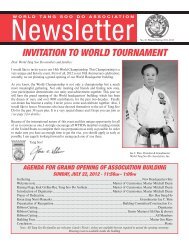 invitation to world tournament - The World Tang Soo Do Association