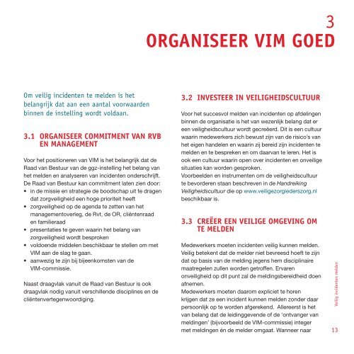 Handreiking ViM - Veilige zorg, ieders zorg