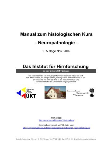 Manual zum histologischen Kurs - Neuropathologie - Das Institut für ...