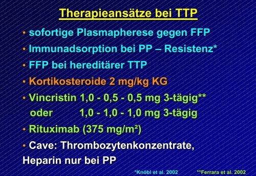 TTP / HUS – Symptomen-Trias TTP Blutungen (Thrombozytopenie ...