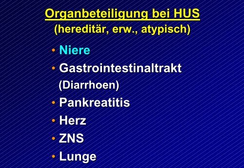 TTP / HUS – Symptomen-Trias TTP Blutungen (Thrombozytopenie ...