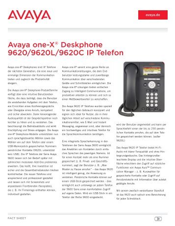 Avaya one-X® Deskphone 9620/9620L/9620C ... - Procomp Telecom