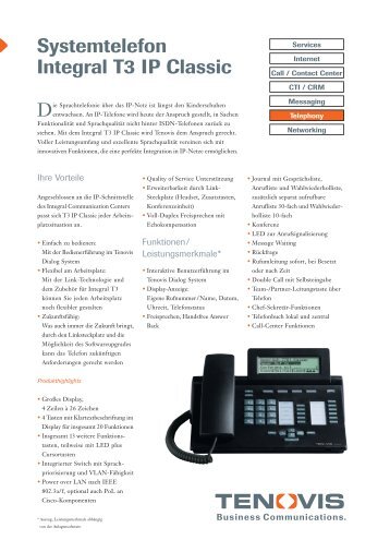 Systemtelefon Integral T3 IP Classic -  LIPINSKI TELEKOM GmbH