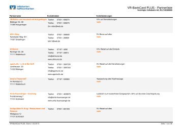 Partner dieser Bank (PDF) - VR-BankCard PLUS