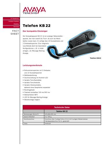 Telefon KB 22 - LIPINSKI TELEKOM GmbH