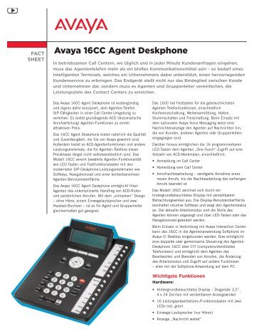 Avaya 16CC Agent Deskphone -  LIPINSKI TELEKOM GmbH