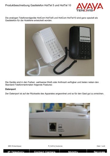Produktbeschreibung Gasttelefon HotTel 5 und HotTel 10 - LIPINSKI ...