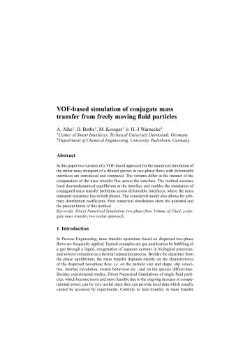 VOF-based simulation of conjugate mass transfer from freely ... - CSI