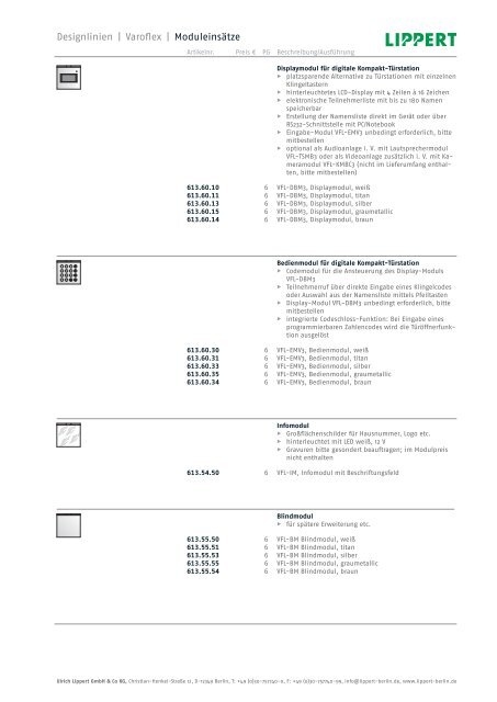 Designlinien | Varoflex - Lippert