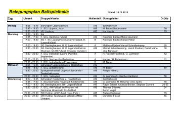 Belegungsplan Ballspielhalle Herzfeld - Gemeinde Lippetal