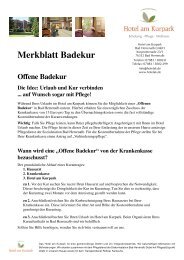 Merkblatt zur Offenen Badekur als PDF Dokument - Hotel am Kurpark