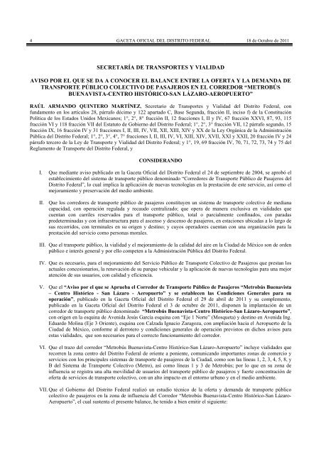 secretaría de transportes y vialidad aviso por el que se da a conocer ...