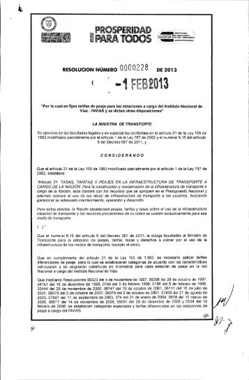 Resolución 0228 - Instituto Nacional de Vías