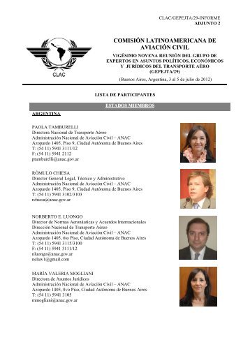 CLAC/GEPEJTA/29-Lista-Part - Comisión Latinoamericana de ...