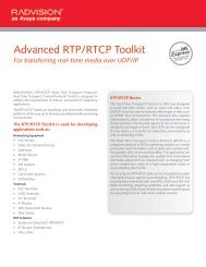 Advanced RTP/RTCP Toolkit - Radvision