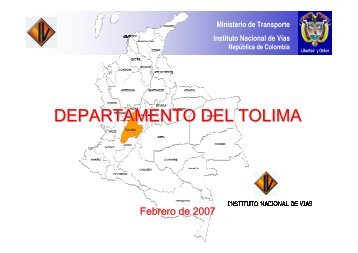 DEPARTAMENTO DEL TOLIMA - Invias - Instituto Nacional de VÃ­as