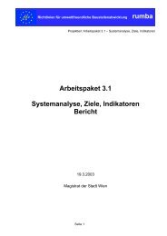 rumba Arbeitspaket 3.1 Systemanalyse, Ziele, Indikatoren Bericht