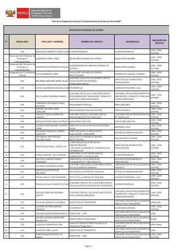 Superintendencia de Transporte Terrestre de Personas ... - Sutran