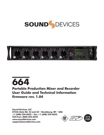 664 User Guide - Sound Devices, LLC