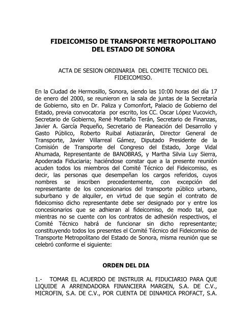FIDEICOMISO DE TRANSPORTE METROPOLITANO DEL ESTADO ...