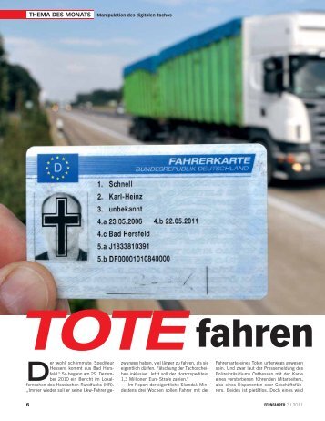 Tote fahren länger - Transportreport