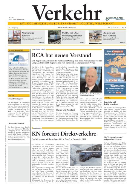 RCA hat neuen Vorstand KN forciert Direktverkehre