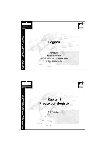 Kapitel 3 Produktionslogistik - Institut für Wirtschaftsinformatik ...