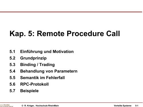 Rpc Labor Für Verteilte Systeme Hochschule Rheinmain - 