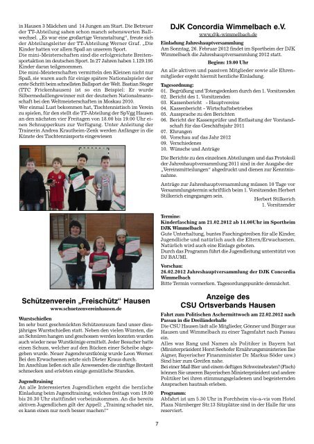 Freitag, 17.02.2012 47. Jahrgang Nummer 7 - Hausen