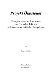 Projekt Ökosteuer - Lehrstuhl Sozialwissenschaftliche Umweltfragen