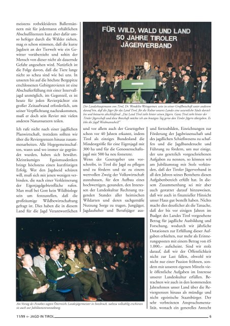 November 1999 · Jahrgang 51 - Tiroler Jägerverband