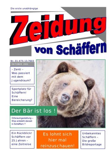 Der Bär ist los ! - Schäfferner Zeidung