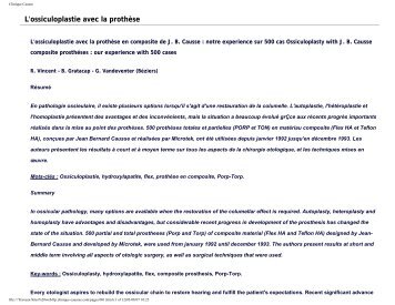 L'ossiculoplastie avec la prothèse - Clinique Jean Causse