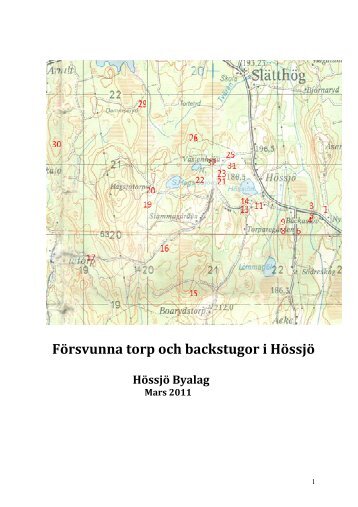 Försvunna torp och backstugor i Hössjö - Norra Allbo ...