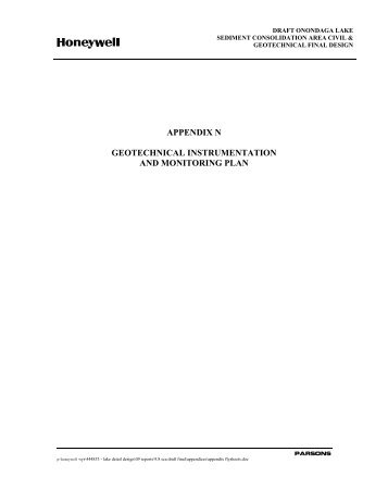 Geotechnical Instrumentation and Monitoring Plan - Onondaga Lake ...