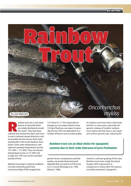 Keeping Trout - Backyard Magazines