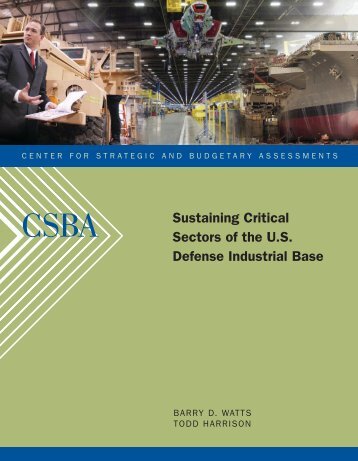 Sustaining Critical Sectors of the U.S. Defense Industrial Base