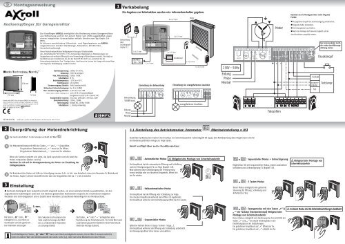 Download Bedienungsanleitung AXROLL Kurzform PDF