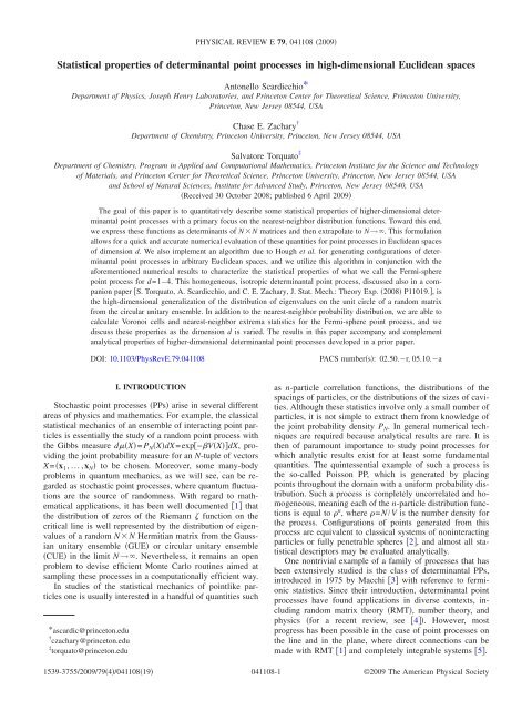 Statistical properties of determinantal point processes in high ...