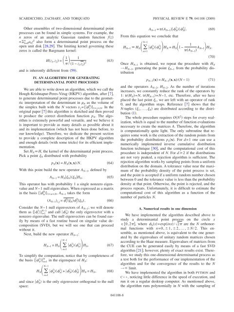 Statistical properties of determinantal point processes in high ...