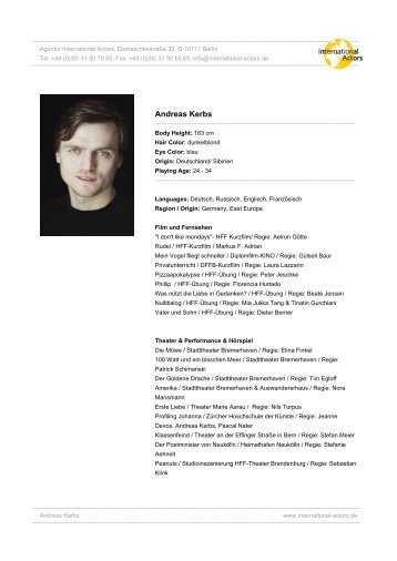 Andreas Kerbs - Agentur International Actors