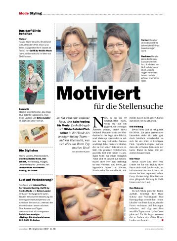 Motiviert für die Stellensuche - Silvia Gabriel-Pletscher - Heidis Mode