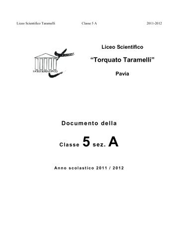 Classe 5 A - Liceo Scientifico Torquato Taramelli